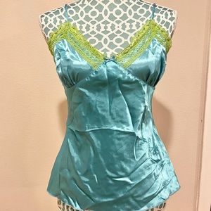 Blue and Green Lingerie Camisole Top